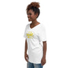 Unisex Short Sleeve V-Neck T-Shirt 412 Yellow