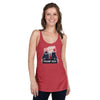 Women's Racerback Tank Top Certified Felon Trump Podium